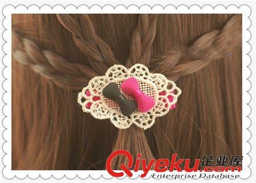 飾品 紐扣公主蕾絲花邊愛心蝴蝶結(jié)發(fā)夾頭飾發(fā)飾原始圖片3