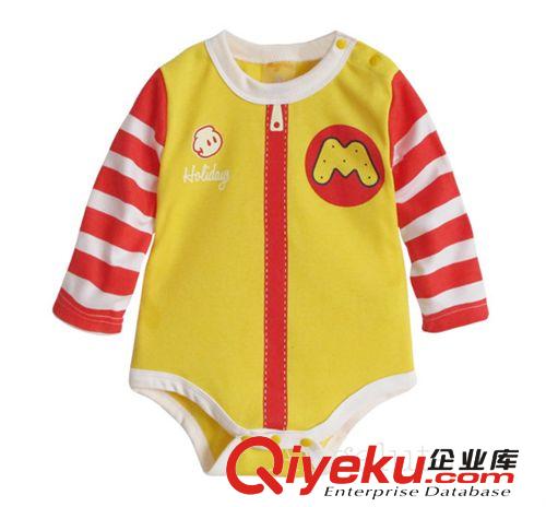 夏季清倉區(qū) 2014年童裝嬰幼童麥當勞純棉長袖哈衣三角哈衣連身衣