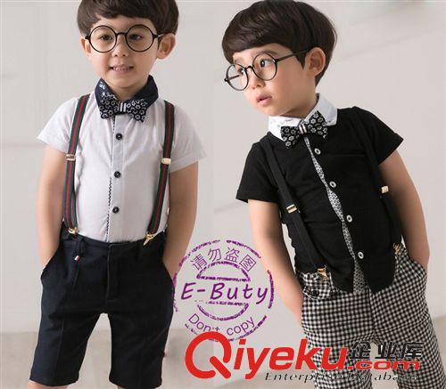 夏季清倉區(qū) 2014年38區(qū)-EBUTY 紳士襯衣+領(lǐng)結(jié)+西褲三件套童套裝預訂P45*6原始圖片3