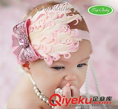 可混批各類配件 Topbaby  雙層孔雀羽毛精美水鉆新年系列 頭花發(fā)帶發(fā)夾頭箍 批原始圖片2