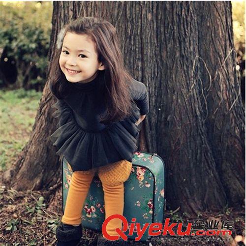 8月27日上新 女童上衣 2014秋品質童裝 韓國品牌童裝 蝴蝶結長袖T恤 爆款推薦