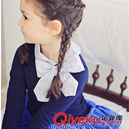 8月27日上新 女童上衣 2014秋品質童裝 韓國品牌童裝 蝴蝶結長袖T恤 爆款推薦
