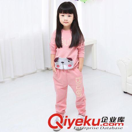 2014年新款休閑套裝 2014秋冬新款品牌童裝 純棉中小女童兩件套 兒童休閑長袖連帽外套