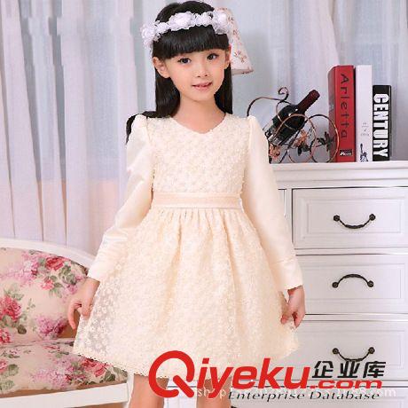 2014年新款春秋連衣裙 新品秋冬季新款純棉女童裝震撼上市 韓版潮流時尚可愛公主連衣裙