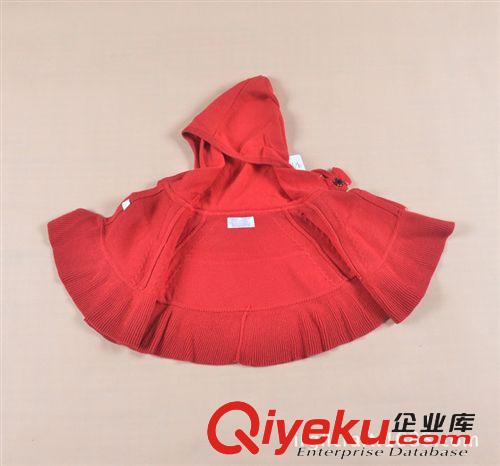 2014秋冬新品 外貿原單女童毛衣披肩/女童全棉連帽毛衣披肩 （M、L碼）