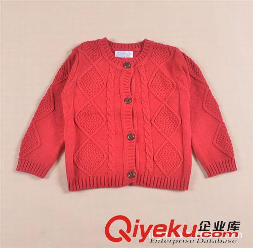 2014秋冬新品 外貿(mào)兒童毛衣/男女童純棉抗起球開衫毛衣  3色  （1-4歲）