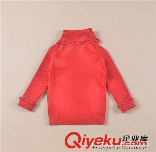 2014秋冬新品 外貿(mào)高品質(zhì)手鉤花邊女童毛衣/女童高彈打底毛衣 1-3歲 6色