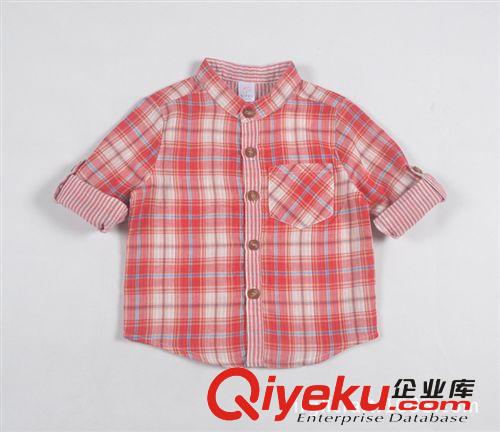 2014年春夏新品 春裝新款外貿(mào)男童雙層襯衫/男童格子襯衣（6M-2T）2色