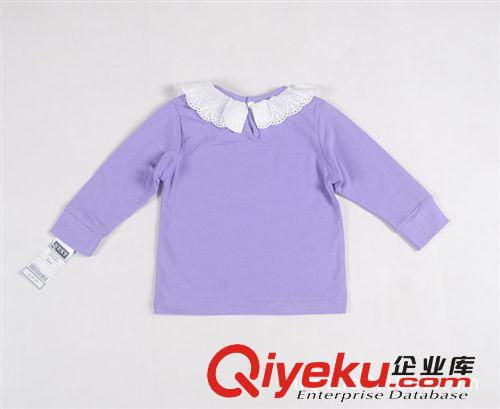 女寶寶服裝 外貿女童長袖T恤衫/純棉兒童花邊領打底衫1-3歲 3色