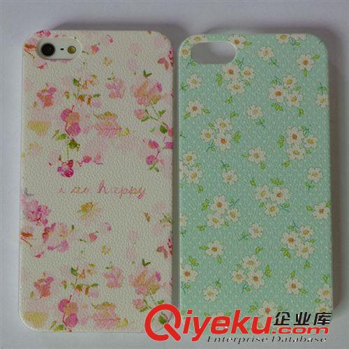 【彩绘壳】 苹果iphone 4 4s 5 彩绘手机壳 皮纹茘枝纹彩绘保护套 厂家直供