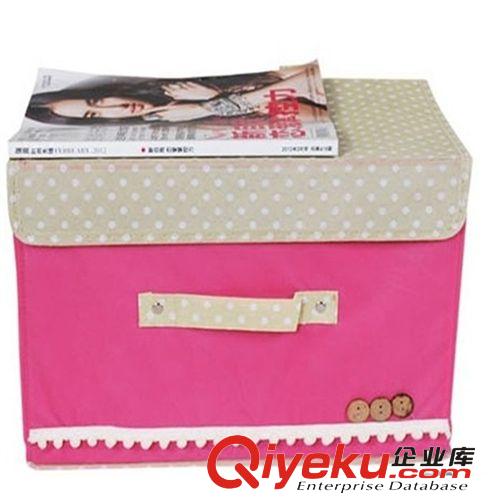 9.9元產(chǎn)品 韓版 大號(hào)扣扣波點(diǎn)無(wú)紡布收納箱 顏色齊全低價(jià)批發(fā) 10元店貨源原始圖片2