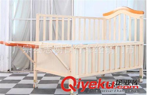 新款618豪華木藝嬰幼兒木床 可加長帶蚊帳搖籃原始圖片2