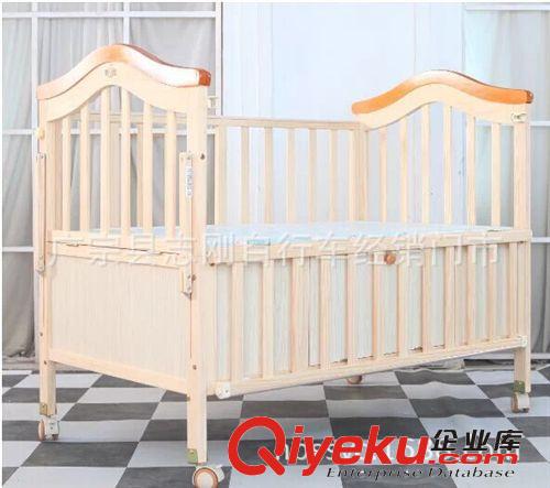 新款618豪華木藝嬰幼兒木床 可加長帶蚊帳搖籃原始圖片3