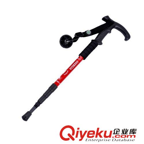 橡膠T柄彎柄鋁合金4節(jié)登山杖老人拐杖手杖原始圖片2
