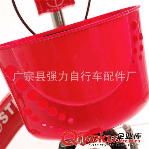 一體彩色兒童自行車籃 加厚童車筐山地車箱車籃 紅黃藍(lán)黑原始圖片2