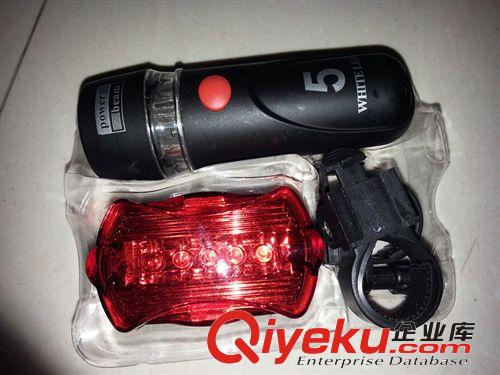 自行5LED車前燈+9LED尾燈套裝騎行配件 燈裝備自行車燈120克