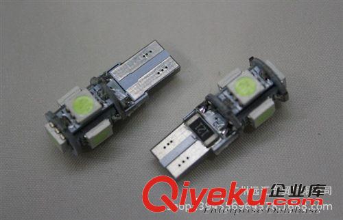 T10 5050 5頭解碼 改裝汽車示寬燈閱讀燈牌照燈冰藍LED