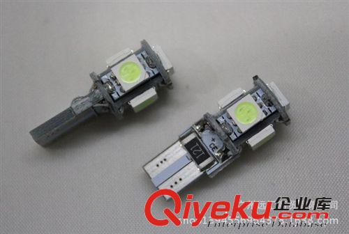 T10 5050 5頭解碼 改裝汽車示寬燈閱讀燈牌照燈冰藍LED