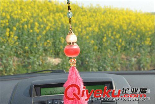 gd水晶葫蘆裝香水保平安汽車掛件車飾品車用掛件可選貂毛掛飾原始圖片3