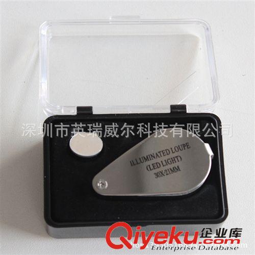金屬LED燈30X21珠寶鑒定放大鏡MG21007折疊帶燈放大鏡零售5037原始圖片3