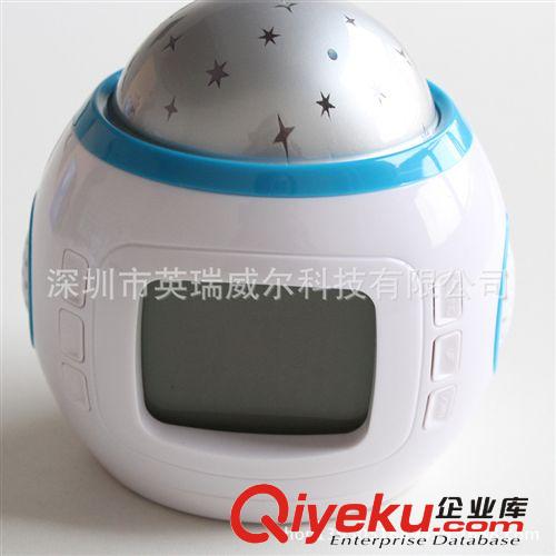 音樂星空投影鐘 萬年歷時鐘藍屏七彩投影燈七彩鬧鐘懶人夜光5827原始圖片2