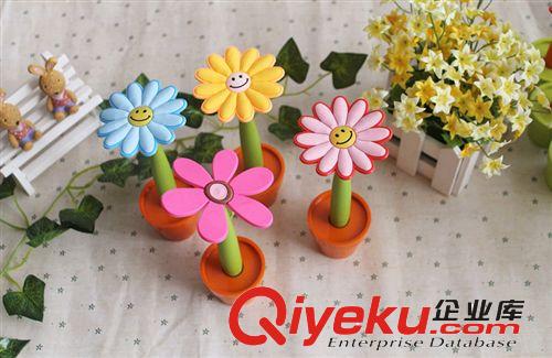 【廠家熱銷】太陽花圓珠筆，花盆筆，花朵筆，花筆臺筆原始圖片3