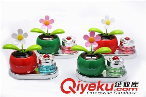 太陽能自動搖擺太陽花/太陽能蘋果花 汽車飾品 汽車擺件擺設原始圖片2