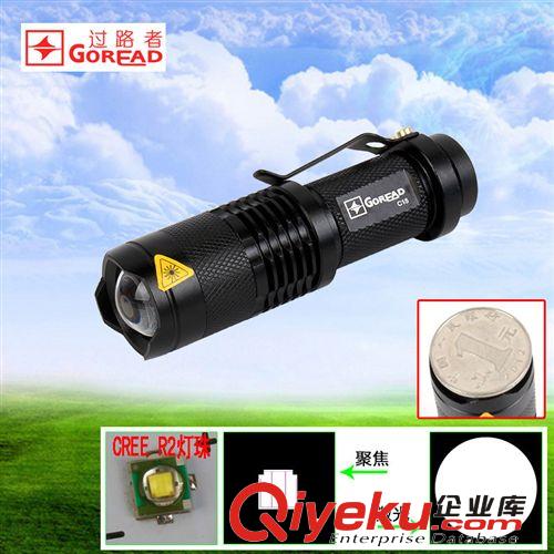 過路者C15 CREE R2 變焦 迷你 小手電筒 帶筆扣手電筒 14500電筒
