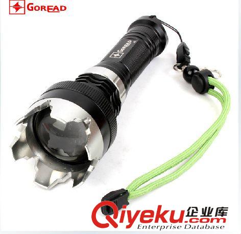 GOREAD A2 戶外變焦遠射強光手電筒T6 led 調焦家用騎行手電筒原始圖片2