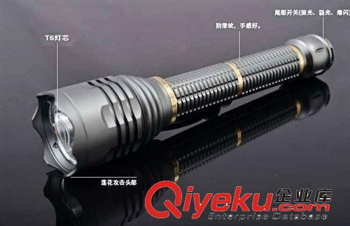 新款防水強光手電XML T6 強光手電 遠射王 戰術手電筒 廠家直銷原始圖片2