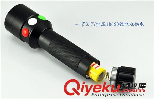 強光手電CREE Q5強光信號燈救生手電筒紅白綠或紅白黃3色7檔模式