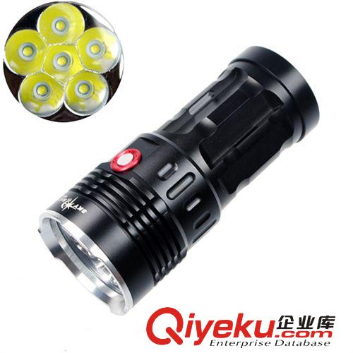 黑色 SKY RAY KING/Kung小怪獸6T6 LED 充電強(qiáng)光手電筒 白光