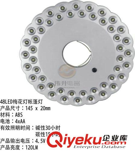 現貨銷售 高品質48led梅花型野營燈 強光野營燈