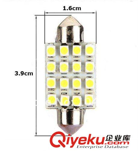 廠家直銷雙尖39mm 1210 16smd汽車led閱讀燈 牌照燈 后備箱燈