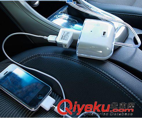 ozio奧舒爾一拖三汽車點煙器帶USB車充 一分三車載充電器轉(zhuǎn)換器原始圖片3