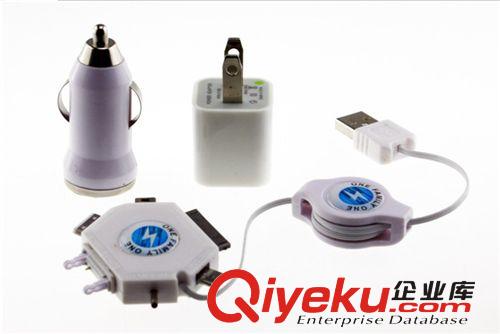 廠家直銷 汽車用多功能充電器 配六合一電線 USB車充 車載充電器原始圖片2