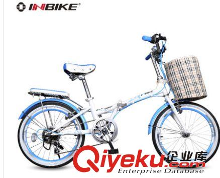 INBIKE 芬芳折疊自行車7級(jí)變速轉(zhuǎn)把20寸淑女10秒快裝通勤自行車原始圖片3