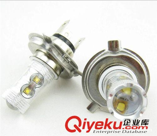 汽車H4霧燈燈泡摩托大燈泡LED超亮大功率50W透鏡