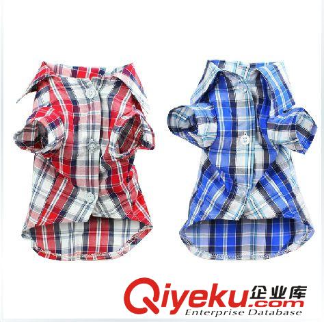 新款2014寵物衣服春夏衣服 狗時(shí)尚格子衫 泰迪服裝 外貿(mào)狗衣服原始圖片3