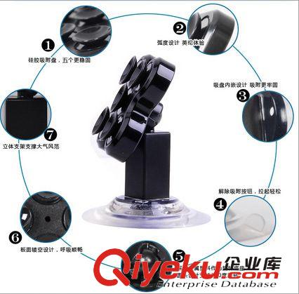 爆款車(chē)載手機(jī)架車(chē)用手機(jī)導(dǎo)航支架iphone手機(jī)座 360度旋轉(zhuǎn) 吸盤(pán)式原始圖片3