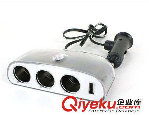 tj汽車用一分二車載點煙器 一拖二帶雙usb車載電源分配器充電器