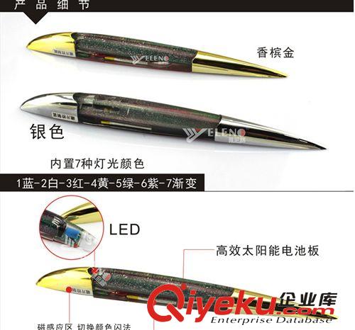 汽車鯊魚腮警示燈 太陽能爆閃燈 防追尾燈 汽車LED燈 車用警示燈原始圖片3