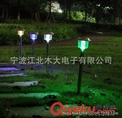 不銹鋼太陽能草坪燈庭院燈 光控 戶外裝飾燈 插地?zé)?花園燈原始圖片3