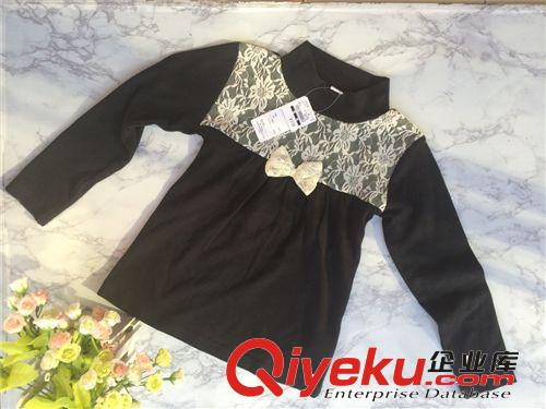 西松屋原單 蕾絲領(lǐng)純棉高領(lǐng)T恤衫 長袖打底衫  春秋款原始圖片2