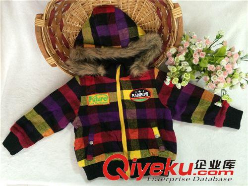 原單zp 出口日本 純棉方格棉衣 童裝加厚棉服批發