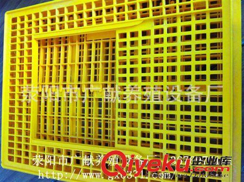批發生產 自鎖式成雞箱 黃色塑料雞籠 出口雞籠
