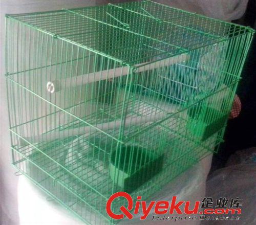 安平縣現貨供應39*26*30cm雙食盒系列鳥籠 折疊式寵物籠