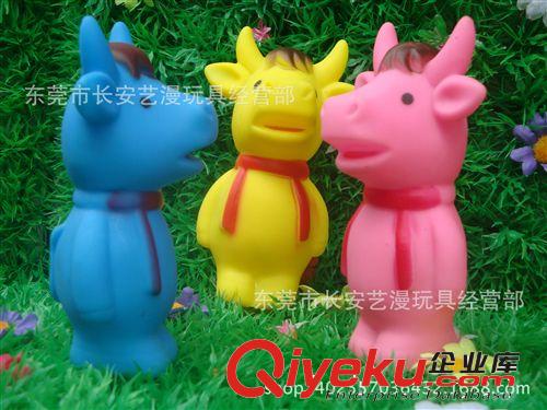 搪膠 嬰兒 洗澡 澄海廠家廠價(jià)玩具直銷！ 搪膠BB響卡通福牛  一袋3只原始圖片3
