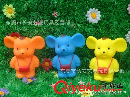 搪膠 嬰兒 洗澡 澄海廠家廠價(jià)玩具直銷(xiāo)！ 搪膠BB響卡通杰克鼠  一袋3只原始圖片2