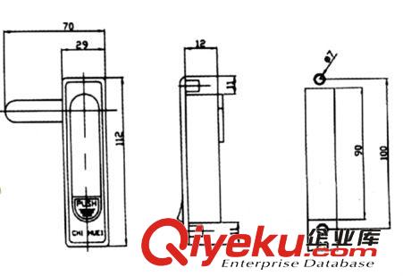 平面鎖 機(jī)箱機(jī)柜鎖 電柜門鎖 電柜限位裝置 電柜鉸鏈 拉手 RV-245-3KEY
